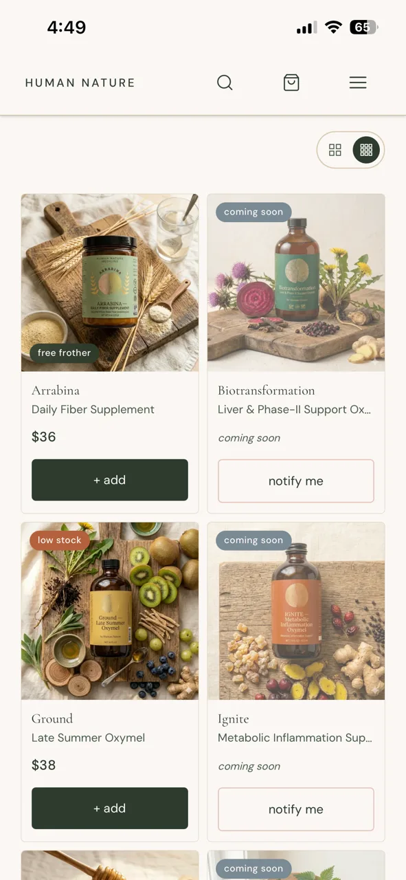 Human Nature - Herbal E-Commerce Platform screenshot 5 of 5